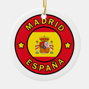 Madrid España Julgransprydnad Keramik
