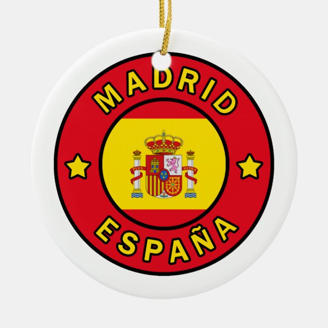 Madrid España Julgransprydnad Keramik (Framsidan)