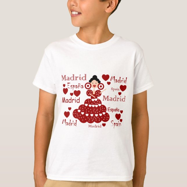 Madrid España muñeca flamenca Tee Shirt (Framsida)