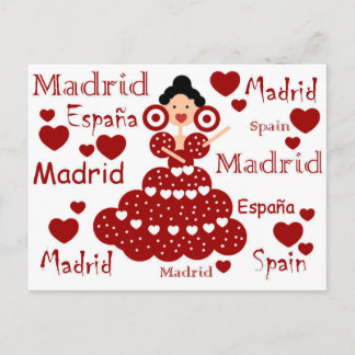 Madrid España muñeca flamenca Vykort