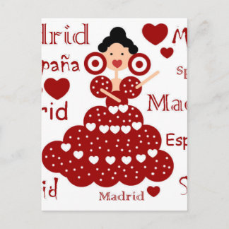 Madrid España muñeca flamenca Vykort