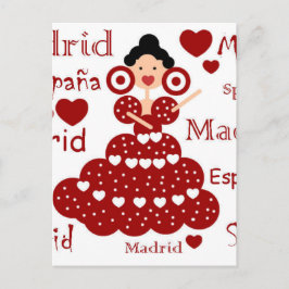 Madrid España muñeca flamenca Vykort