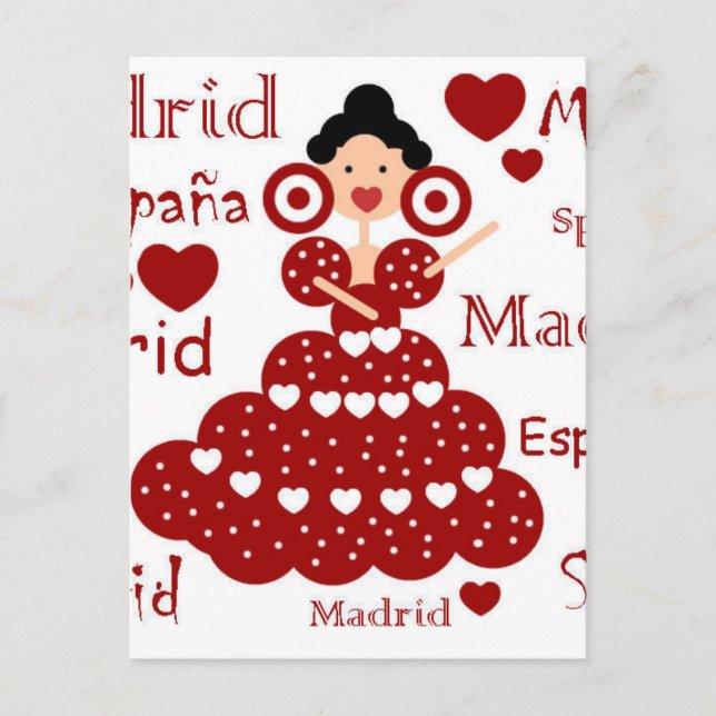 Madrid España muñeca flamenca Vykort (Framsida)