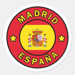 Madrid España Runt Klistermärke
