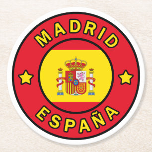 Madrid España Underlägg Papper Rund