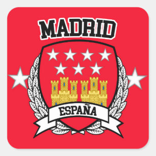 Madrid Fyrkantigt Klistermärke