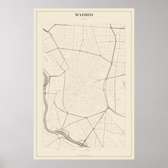 Madrid Gatukartaaffisch Poster (Framsidan)