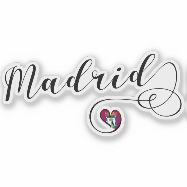 Madrid Heart Flagga Klistermärken (Framsida)
