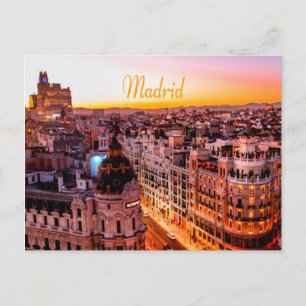 Madrid Huvudstad City Skyline Vykort