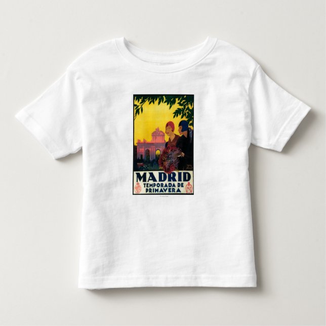 Madrid i Springtime reser den befordrings- T Shirt (Framsida)