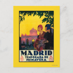 Madrid i Springtime reser den befordrings- Vykort