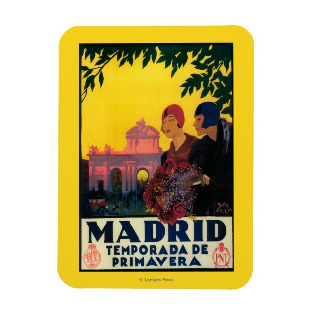 Madrid i Springtime Travel Promotional Poster Magnet (Vertikal)