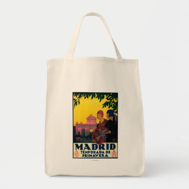 Madrid i Springtime Travel Promotional Poster Tygkasse (Framsidan)