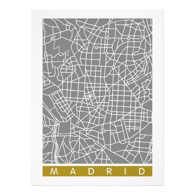 Madrid karta fototryck (Framsidan)