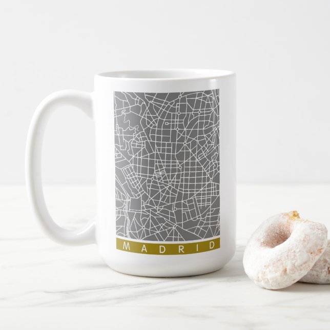 Madrid karta kaffemugg (Med munk)
