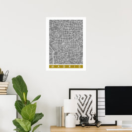 Madrid karta poster