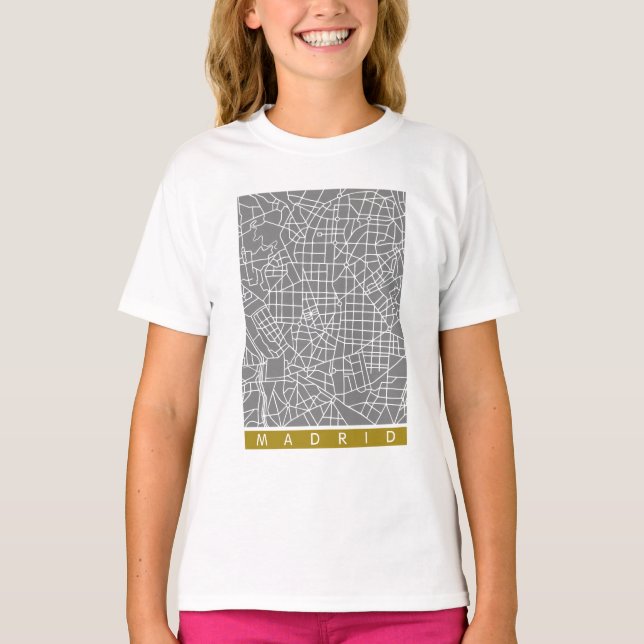 Madrid karta t shirt (Framsida)