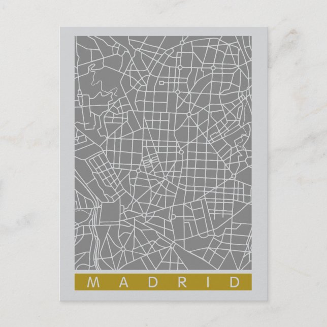 Madrid karta vykort (Framsida)
