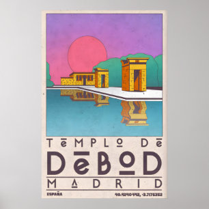 Madrid Landmärke Konsttryck Templo De Debod Poster