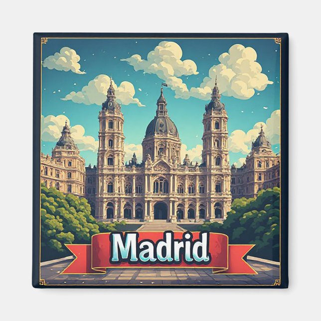 🧲 Madrid Landmärken Resa Souvenir Spanien 🏛️ Magnet (Framsidan)