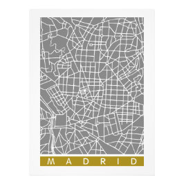 Madrid map fototryck