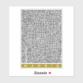 Madrid map klistermärken