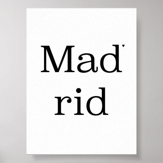 Madrid - minimalistic typography poster (Framsidan)