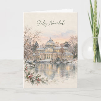 Madrid Palacio de Cristal Akvarell Jul Helgkort