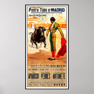 Madrid, Plaza de toros, Spanien, tjurfäktning Poster