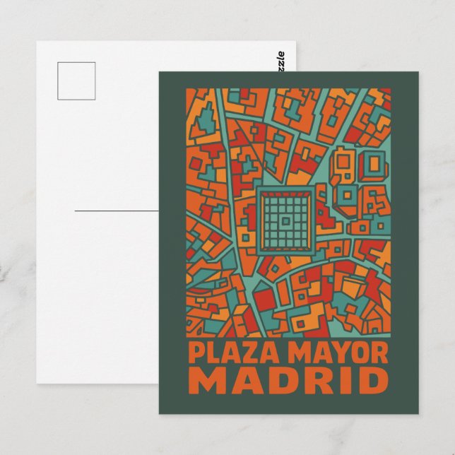 Madrid Plaza Mayor Vykort (Fram/baksida)