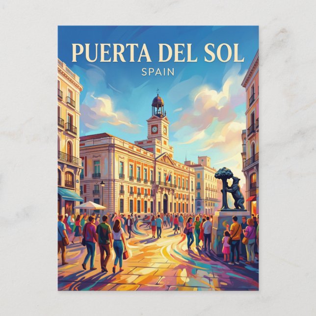 Madrid - Puerta del Sol Spanien Vykort (Framsida)