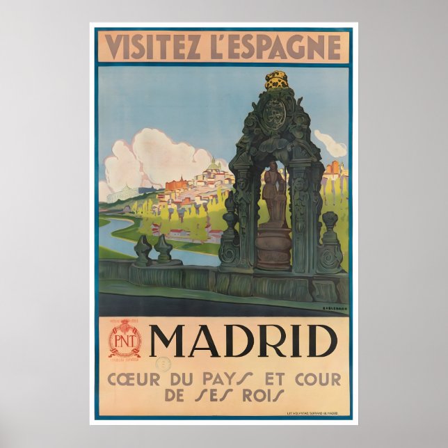 Madrid Resoraffisch Spanien Konst Spansk Tryck (Framsidan)