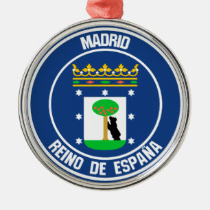 Madrid Round Emblem Julgransprydnad Metall