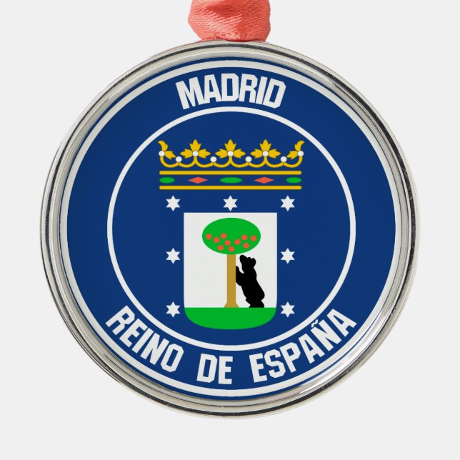 Madrid Round Emblem Julgransprydnad Metall (Framsidan)