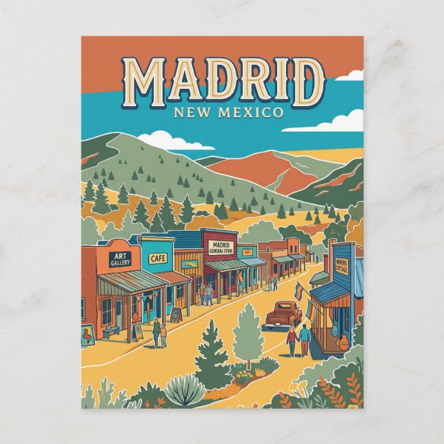 Madrid, Santa Fe New Mexico Vykort (Framsida)