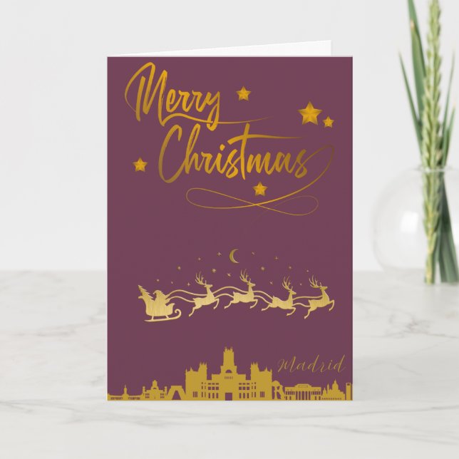 Madrid Skyline God jul Kort (Framsida)