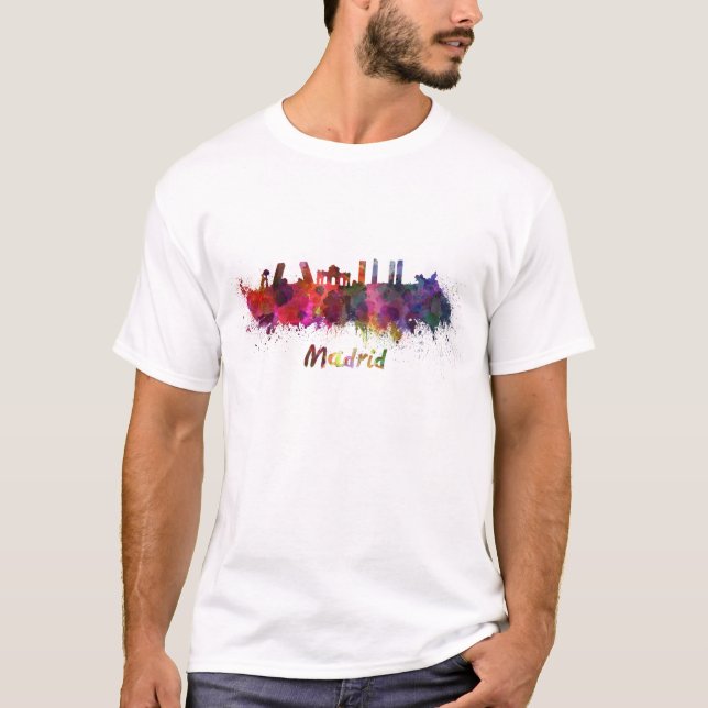 Madrid skyline in watercolor tee (Framsida)
