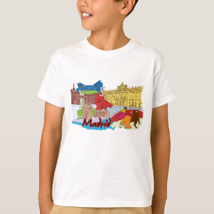 Madrid Spain Berömd City T Shirt