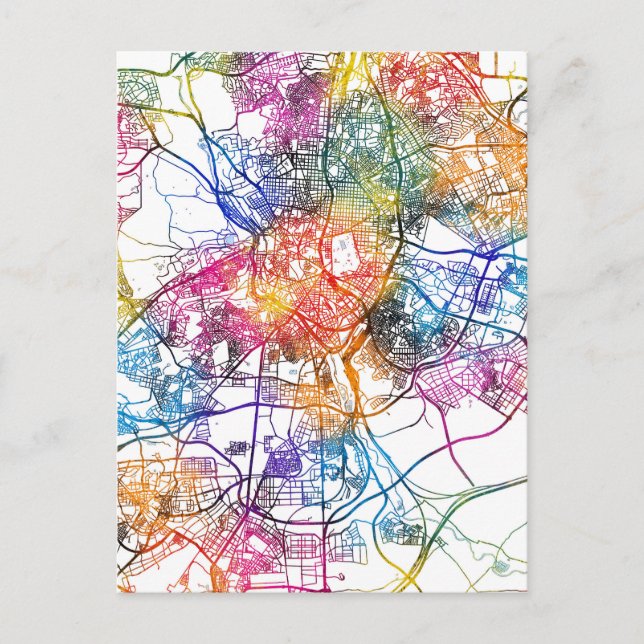 Madrid Spain City Karta Vykort (Framsida)