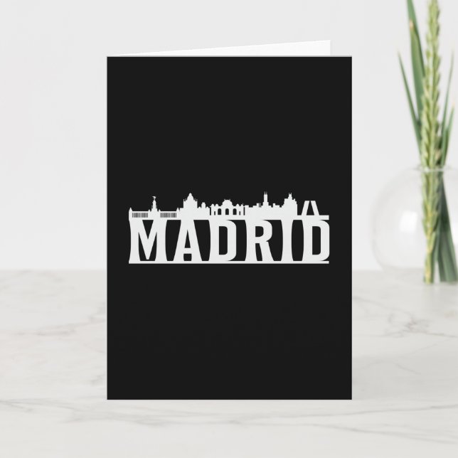 Madrid Spain City Skyline Cityscape Funny Gift Kort (Framsida)