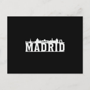 Madrid Spain City Skyline Cityscape Funny Gift Vykort