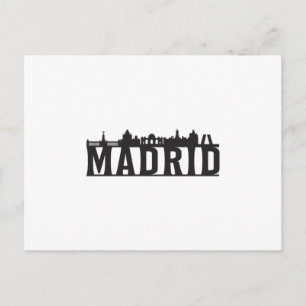 Madrid Spain City Skyline Cityscape Resa Gift Idea Vykort
