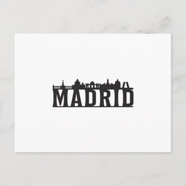 Madrid Spain City Skyline Cityscape Resa Gift Idea Vykort (Framsida)