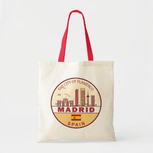 Madrid Spain City Skyline Emblem Tygkasse