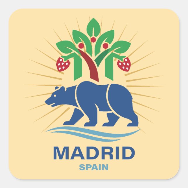 Madrid Spain Europe Fyrkantigt Klistermärke (Framsida)