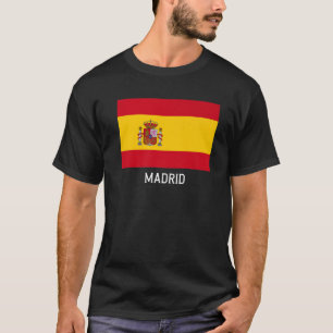Madrid Spain Flagga Emblem Escudo Bandera Vapenskö T Shirt