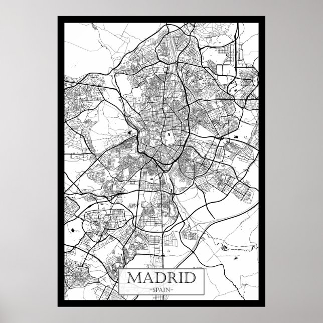 Madrid Spain Map Poster (Framsidan)