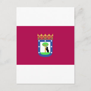Madrid Spain (ort) Flagga Vykort