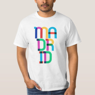Madrid Spain Pop Art Brev T Shirt