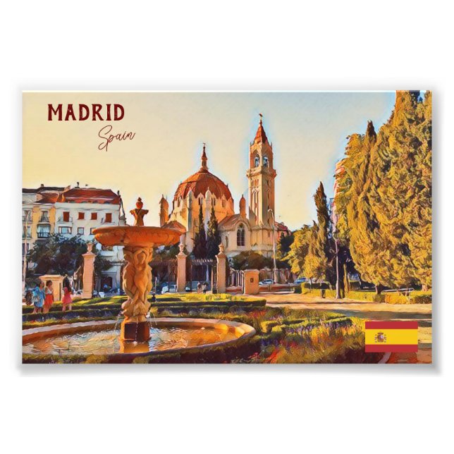 Madrid Spain Travel liggande souvenir Fototryck (Framsidan)